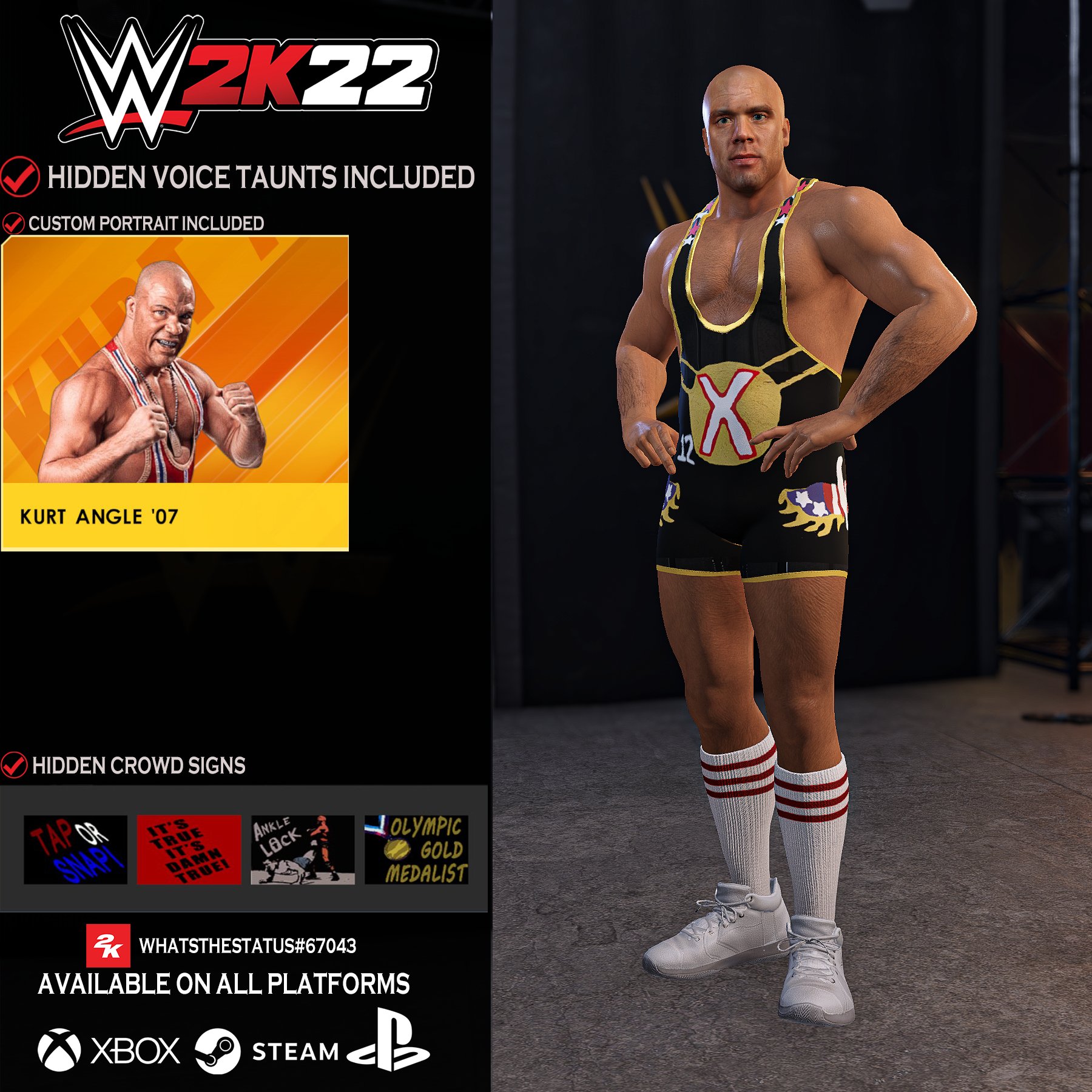 WWE 2K22 Kurt Angle Face Scan Upload by Bhangra22man