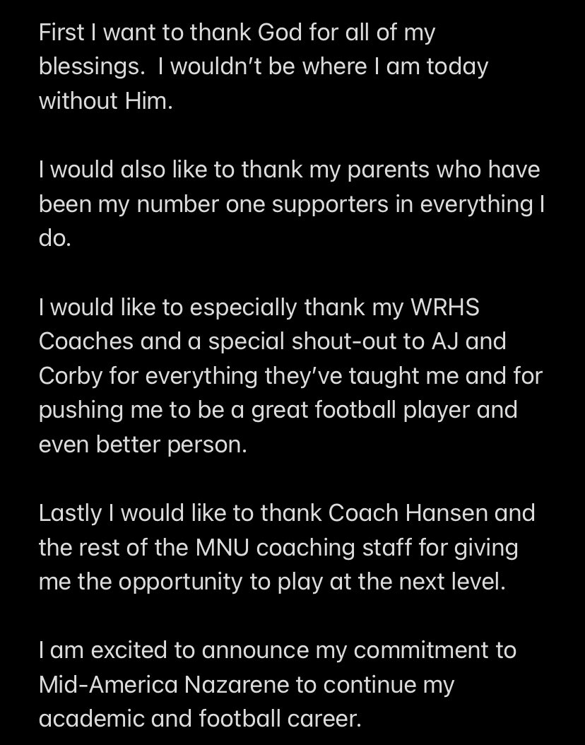 Carson Alfonsi (@alfonsicarson) on Twitter photo 🔴🔵 ‼️Committed‼️🔵🔴 #jackboys <a href="/CoachHansen_/">Paul Hansen</a> <a href="/MNUFootball_/">MNUFootball</a> <a href="/wrhsfball/">WRHS Football</a> <a href="/alex32thomas/">Coach Thomas</a> <a href="/CorbyStickelman/">Coach Stick</a> 🔴🔵 ‼️Committed‼️🔵🔴 #jackboys <a href="/CoachHansen_/">Paul Hansen</a> <a href="/MNUFootball_/">MNUFootball</a> <a href="/wrhsfball/">WRHS Football</a> <a href="/alex32thomas/">Coach Thomas</a> <a href="/CorbyStickelman/">Coach Stick</a>