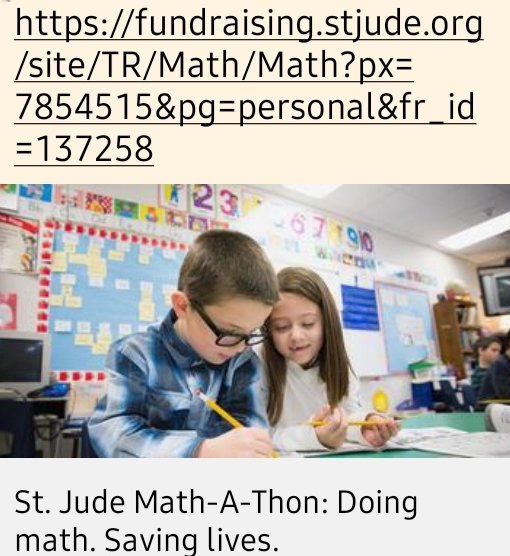 xArkSlade30x's tweet image. #stjude #northcarrollmiddleschool #mathathon #CancerResearch #school
Help my niece with her fundraising from her school and St. Jude. Than you!

fundraising.stjude.org/site/TR/Math/M…