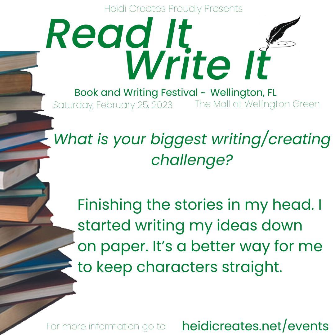 readitwriteitfl's tweet image. It&apos;s an honor and a privilege to have author Sheila Fowler at Read It Write It 2023. Read on for her answers to our Five Questions...
#books  
#bookfestival 
#readitwriteitbookfest2023 
#author
#romance 
#mystery 
#sports
#writer
#southflorida
#WellingtonFl
#florida