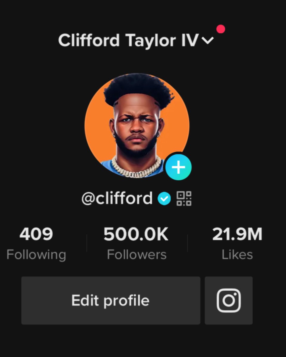 clifftayloriv's tweet photo. 500K ARE YOU KIDDING ME 😭 I never EVER thought this would happen. I can’t even begin to express how much this means to me. Thank you for giving me the opportunity to inspire, make y’all smile and laugh everyday. #RoadTo1Mill begins NOW! 🖤 https://t.co/Clg9GWEqGn