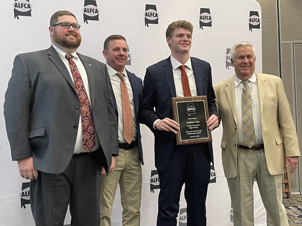 Hopkins Long, the 2023 recipient of the Danny and Carol Garrett Scholarship from Hewitt Trussville High School.
