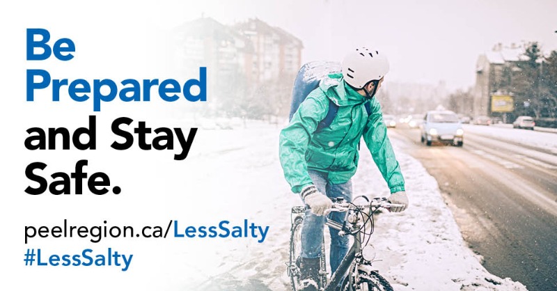 regionofpeel's tweet photo. Winter Weather Tip #7: - When driving in snowy weather conditions, please give cyclists extra space. #LessSalty 🚲 ❄️
Check your local weather 👇