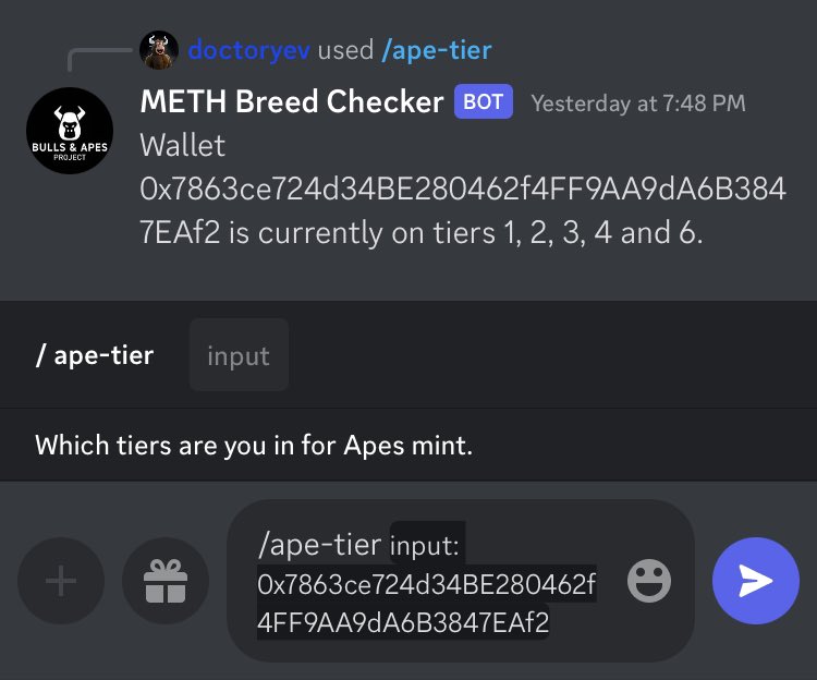 xpickr's tweet image. Tier checker is ready. 
See your tier for the upcoming @BullsApesProj Feb 7th mint.

Use command /ape-tier

#BAPtech

Who has their Portal Pass ready and also which Tier are you in?