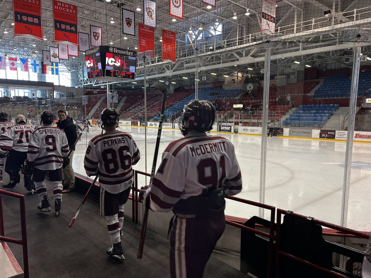 Rider Hockey on Twitter "Taking the ice for warmups here in Troy, NY