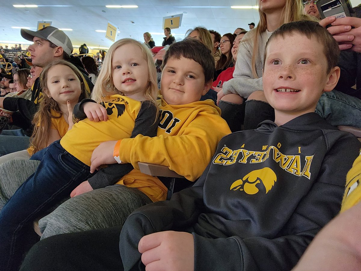 All settled in and ready to cheer our Hawks on to a win! 🖤💛🖤💛 #fightforiowa