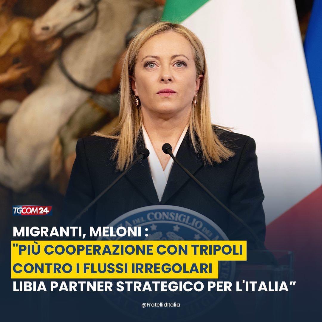 🔵 Una giornata importante per la Nazione: il Presidente Meloni ha intensificato la cooperazione con Tripoli sul fronte del contrasto ai flussi di immigrazione irregolare.
L’Italia torna a contare.