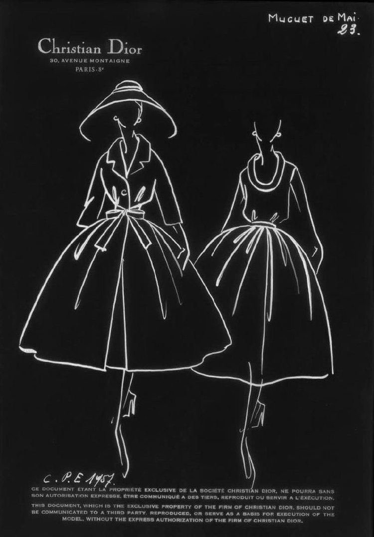 pYSLrada's tweet photo. 40s &amp; 50s Christian Dior design drawings https://t.co/IMobmp2KTL