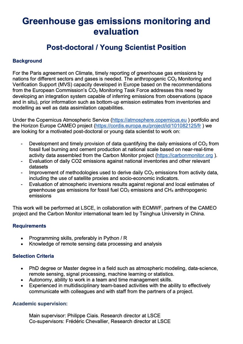 Philippe.ciais (@ciais_philippe) on Twitter photo 💨 We are looking for a motivated young scientist to work with us on CO2 emissions monitoring 🏭🛰
<a href="/CoCO2_project/">CoCO2 Project</a> <a href="/CopernicusECMWF/">Copernicus ECMWF</a> <a href="/IPSL_outreach/">IPSL 🌍</a> <a href="/ParisSaclay/">ParisSaclay</a> <a href="/Carbon_Monitor/">Carbon Monitor</a>
sharebox.lsce.ipsl.fr/index.php/s/XQ… 💨 We are looking for a motivated young scientist to work with us on CO2 emissions monitoring 🏭🛰
<a href="/CoCO2_project/">CoCO2 Project</a> <a href="/CopernicusECMWF/">Copernicus ECMWF</a> <a href="/IPSL_outreach/">IPSL 🌍</a> <a href="/ParisSaclay/">ParisSaclay</a> <a href="/Carbon_Monitor/">Carbon Monitor</a>
sharebox.lsce.ipsl.fr/index.php/s/XQ…