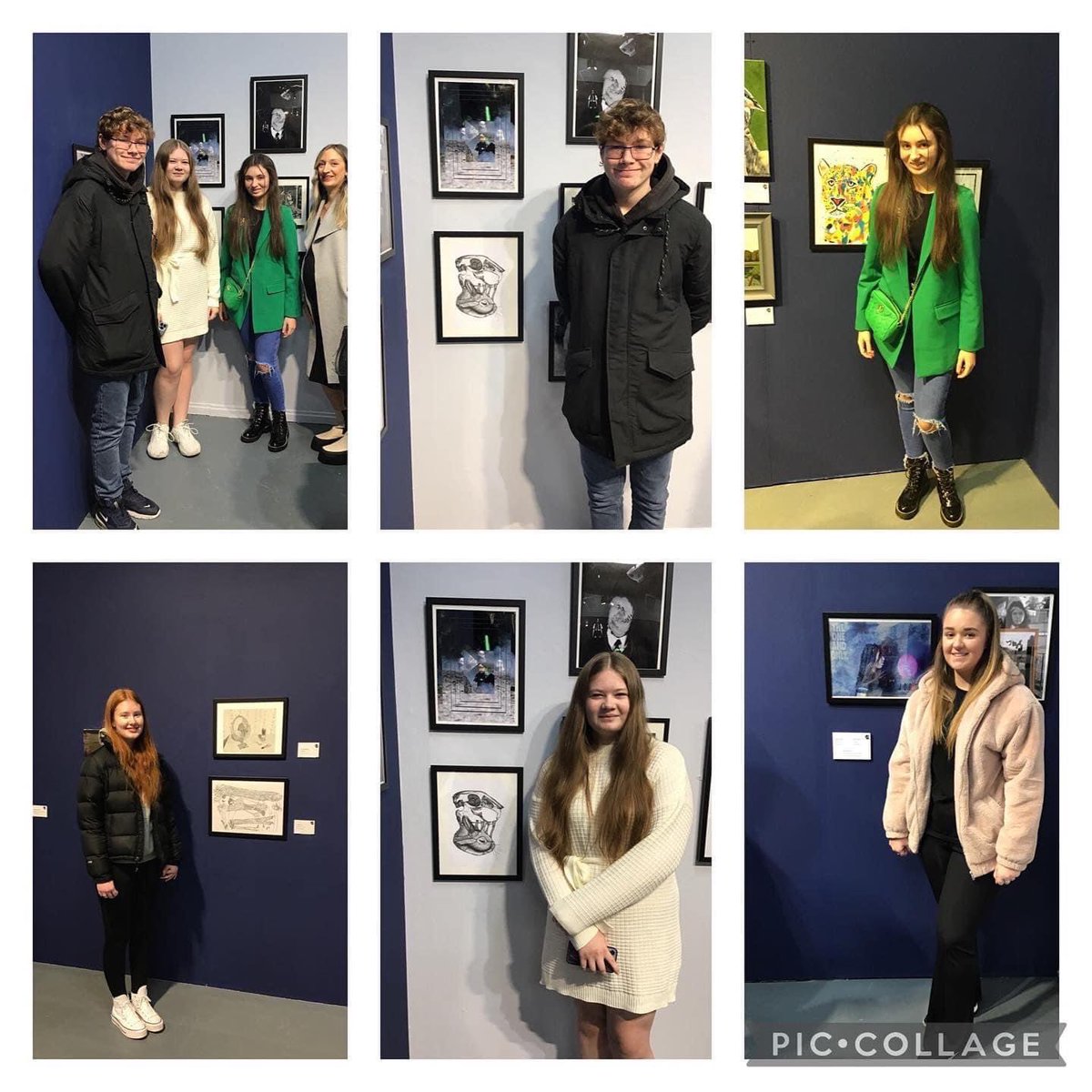Misswalmsleyart's tweet photo. ☺️So proud to take a trip to the turnpike today. 8 of my students had their art work exhibited alongside professional artists. A huge thank you to @theturnpikegall for making this happen. @JanetMadden13 @BedfordArts @WiganCouncil @Artsmarkaward https://t.co/rsKzouCUEH