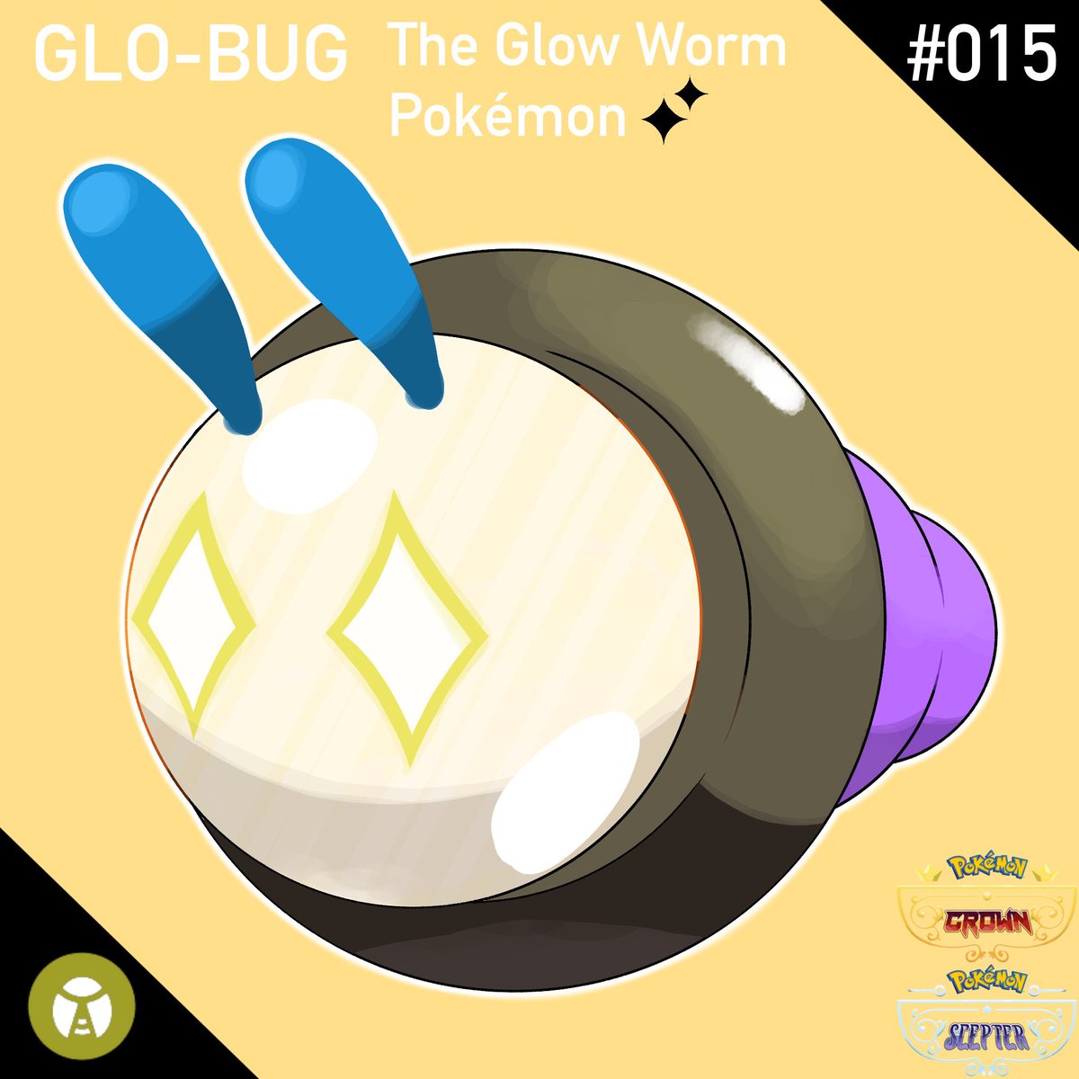 ShinrinRegion's tweet photo. Welcome the route one bug
Glo-Bug! + Shiny form

Incredibly shy, Glo-Bugs only come out at night as most predators sleep then. They glow different colors depending on their health

#fakemon #pokemonart https://t.co/IuQLwczWsd
