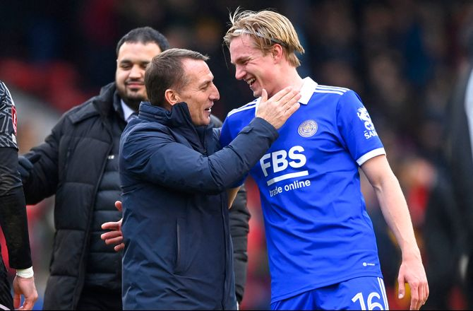 Brendan Rodgers on Victor Kristiansen's debut:

'He was excellent. In those 30 minutes you could see why he was subbed on. He wants to attack, he is aggressive and he is strong. He has great qualities, so I am happy for him.'

#FACup #lcfc #WLSLEI