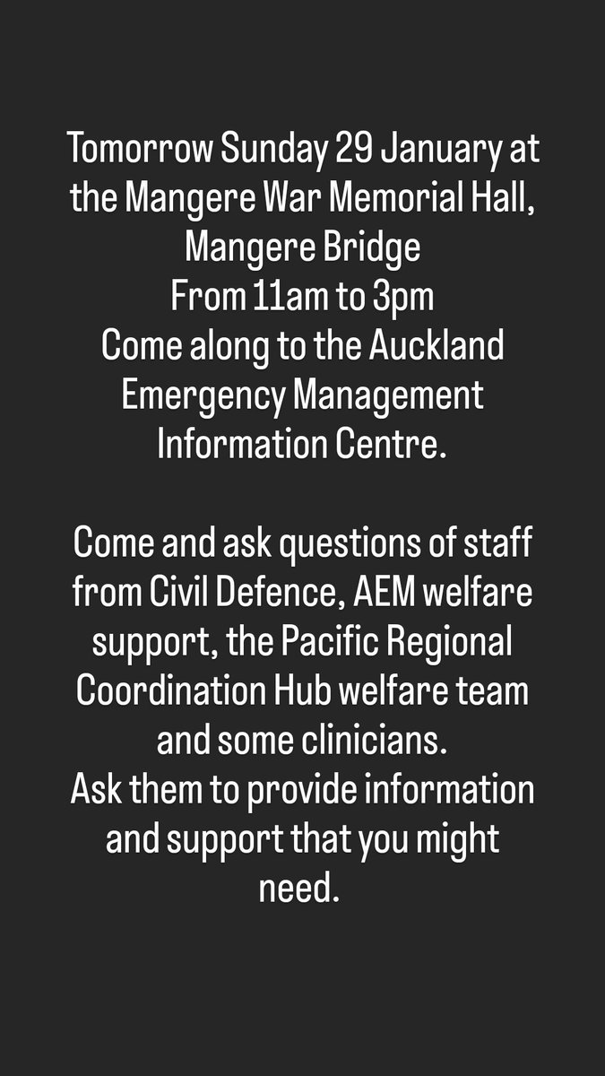 efesocollins's tweet photo. Hey friends - this support session is happening today in Mangere Bridge. Please share with whanau as a number of services will be there to provide information. Take care. https://t.co/ltDLvv7Beo