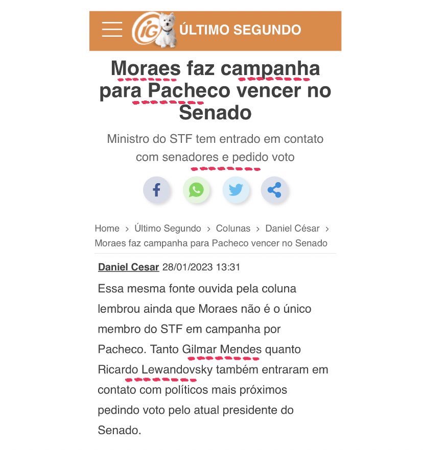 brom_elisa's tweet photo. Ué, isso não deveria ser considerado crime de responsabilidade por parte dos Ministros?🤔

Lei nº 1.079 de 10/04/1950:

Art. 39. São crimes de responsabilidade dos Ministros do Supremo Tribunal Federal:

3 - exercer atividade político-partidária; https://t.co/dAMTCKDQIN