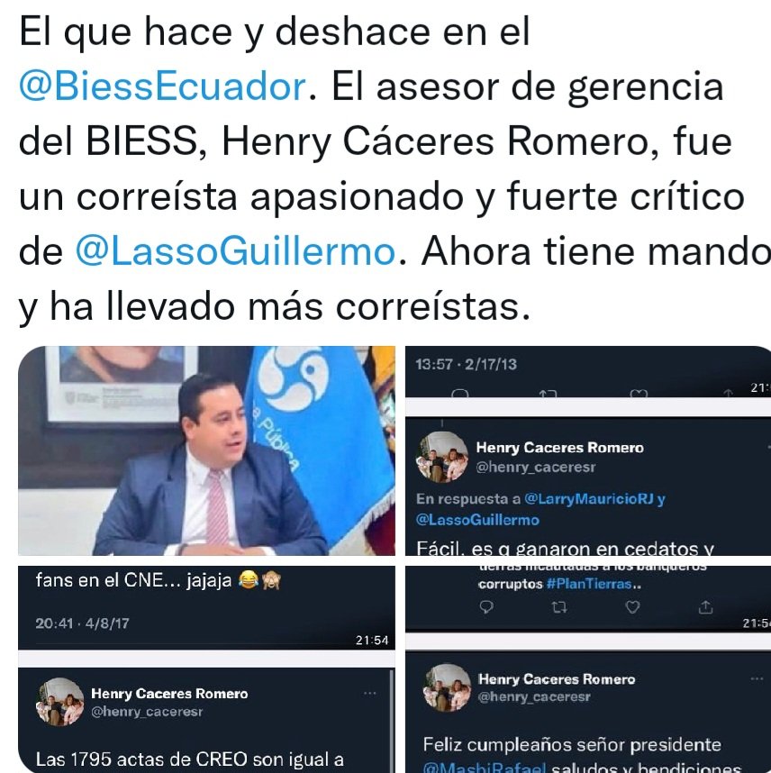 weisson_pio's tweet photo. @LassoGuillermo Su Gobierno esta lleno de Correistas y no hay peor corruptos que aquel que tapa la Corrupción https://t.co/vChlVIoPA1