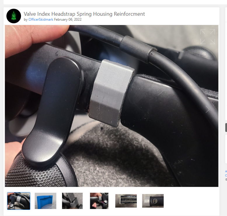 DyLhun's tweet image. After or before every single #VR play session, if you&apos;re on a #ValveIndex, check your headstrap for cracks. This applies to other headsets too, if they have a weak spot. Investing in a 3d printer will save you thousands. Superglue will not be enough. Print this and Loctite 414.