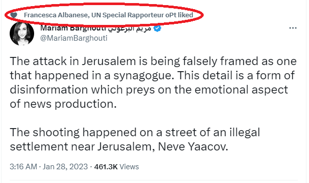 Lahav Harkov (@LahavHarkov) on Twitter photo 2023-01-28 18:50:03 Reminder that @FranceskAlbs, who cried crocodile tears when people reported that she sympathizes with terror and compares Israel to Nazis is...sympathizing with terror committed on International Holocaust Remembrance Day *and* approves of the actual disinformation here Reminder that @FranceskAlbs, who cried crocodile tears when people reported that she sympathizes with terror and compares Israel to Nazis is...sympathizing with terror committed on International Holocaust Remembrance Day *and* approves of the actual disinformation here