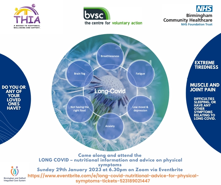 For those that are suffering from long Covid19 symptoms see below. This online event offers nutritional benifits that can help manage ailments. #CovidIsNotOver #LongCovidKids #longcovidsufferers #covid19support #NHSengland #nutritiontips #HealthyLiving #HealthyFood #HealthyEating