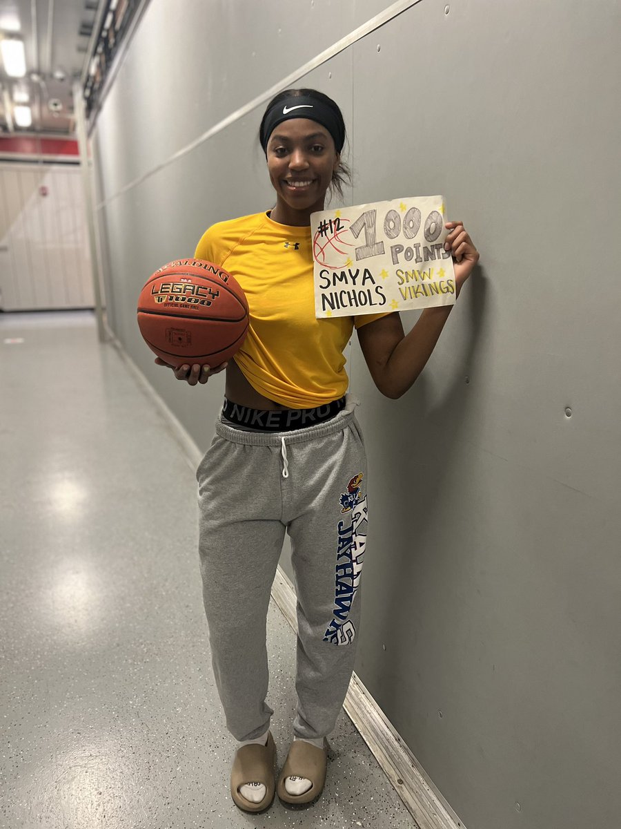 During our win over BVSW today, <a href="/SmyaKNichols/">Smya K Nichols</a> surpassed 1000 points for her career! We will honor this milestone at our next home game! AND she was really freaking good today, what’s new?