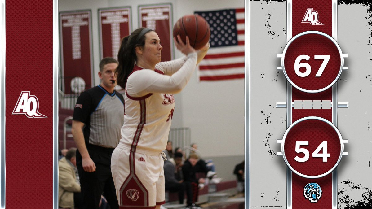 SAINTS WIN!

Aquinas 67
Grace Christian 54

AQ used a 20-8 first quarter score and topped the Tigers in the Sturrus Center! 

11 Saints scored in the win, led by JaKarri Alven's 14 points and Emily Cline's double-double of 11 points and 11 rebounds!

#SaintsMarchOn