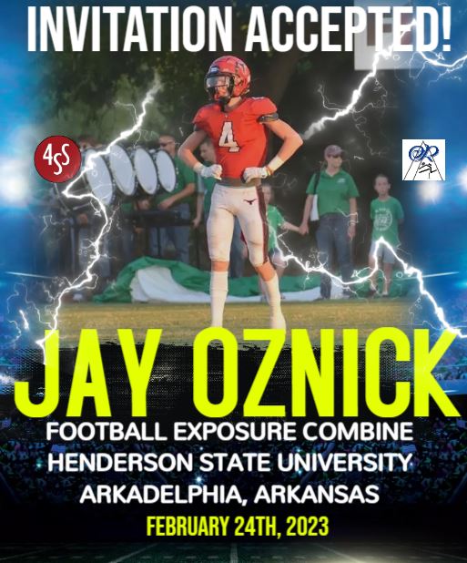 4StateSports1's tweet photo. We are excited to announce that @jaybirdoz2, a '24 WR from Eastland HS (TX) has accepted our invitation to compete in the Exposure Combine at @ReddiesFB on 2/24! @_Lyon_Football @ETBU_Football @ucobronchofb @MSUTexasFB @TXSTATEFOOTBALL @RiceFootball @SRSUFootball @SFA_Football https://t.co/jDh2G3E8Bg