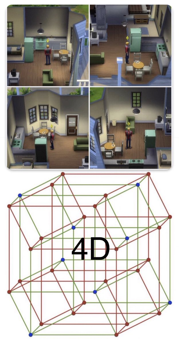 VRIs_Hugh's tweet photo. I’d love to be able to show how different 3D cube orientation VRI viewpoints IRL could be shown to line up with different 3D cube orientations within a 4D tesseract. Any ideas? #higherdimensions #geometry #VRIs #4D #help https://t.co/pOr5wdZjvR