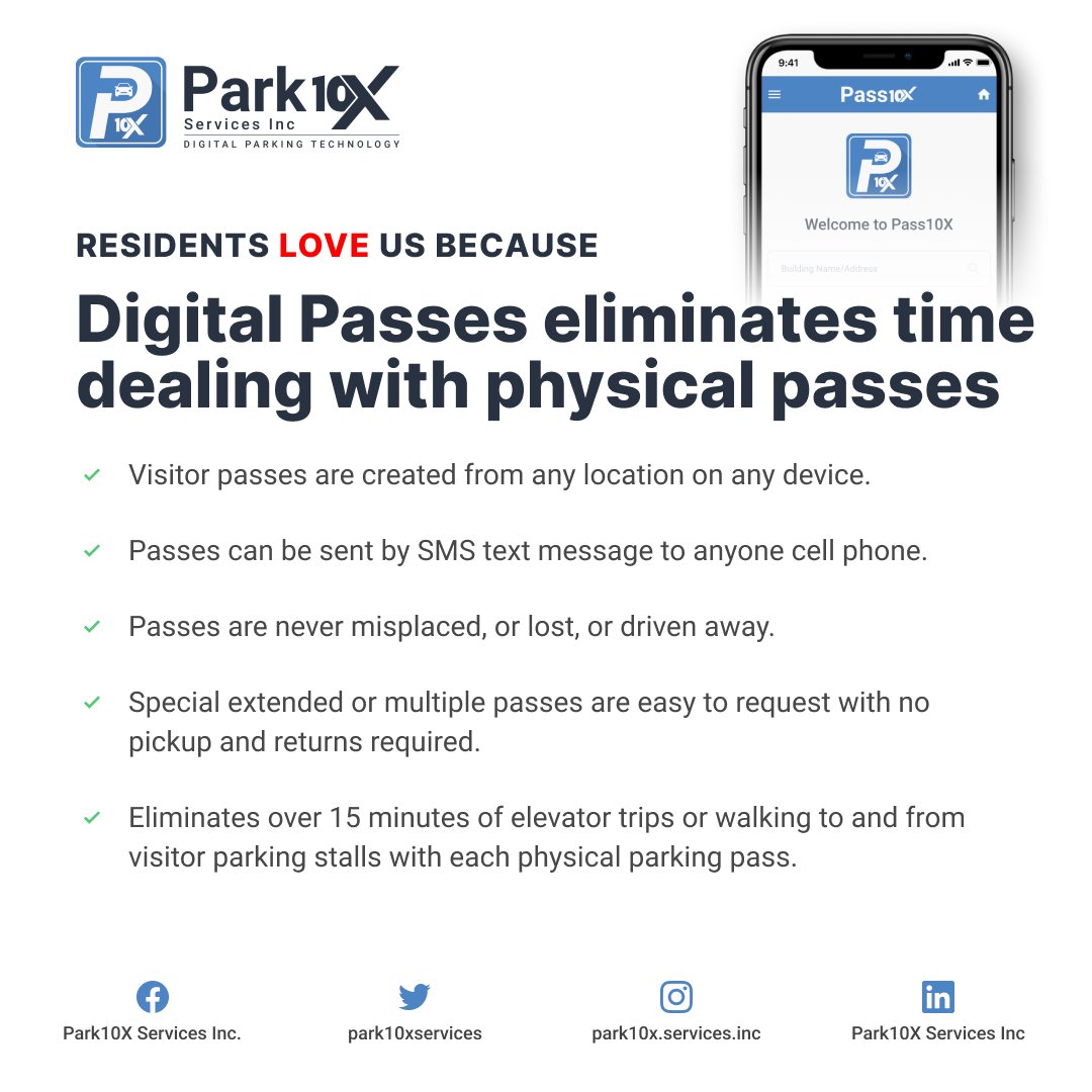park10xservices's tweet photo. With our digital pass system, you'll never have to worry about losing or forgetting your physical pass again. Plus, it eliminates the time spent dealing with physical passes, giving you more time to focus on what really matters. #digitalpasses #convenience #technology https://t.co/4Avc2nVb4C