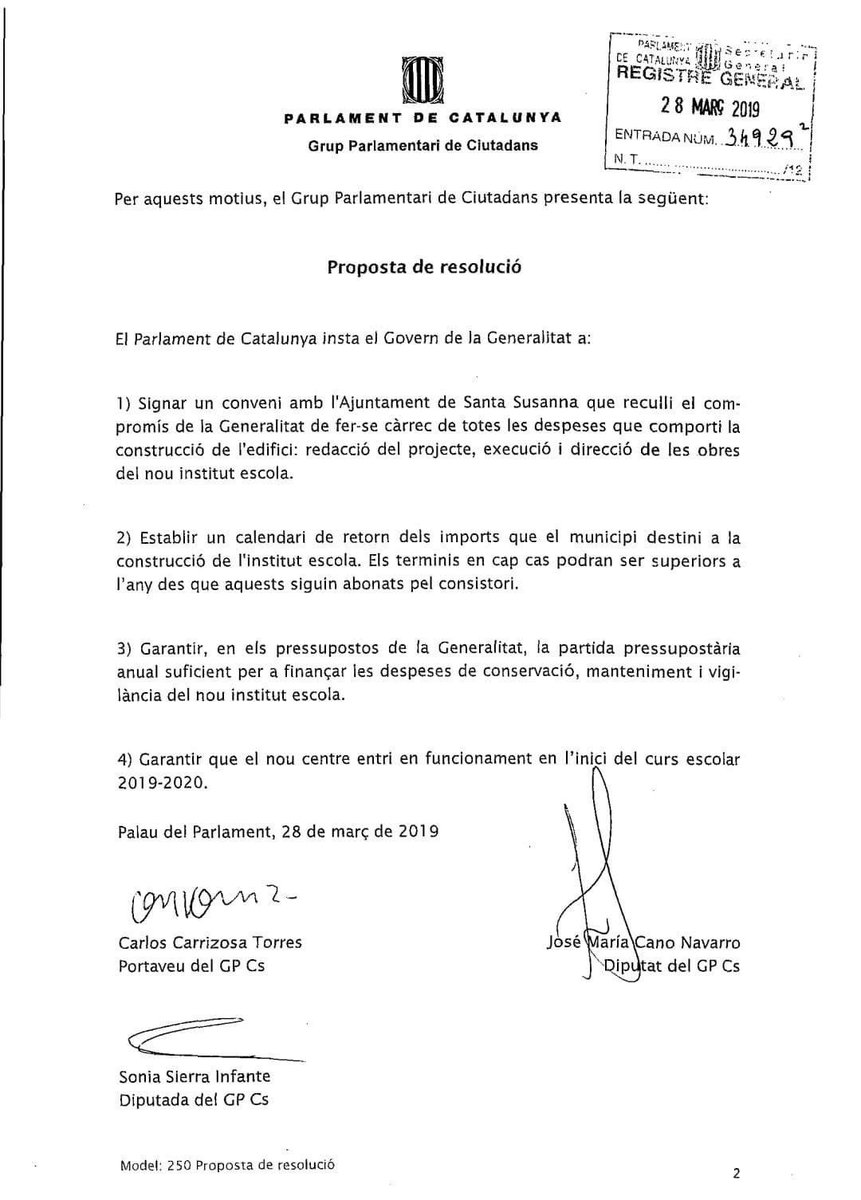 CsSantaSusanna's tweet photo. Celebramos que por fin y después de un largo e insistente trabajo de nuestra portavoz Raquel Quiles, la Generalitat devuelva a los vecinos de #SantaSusanna su derecho: un instituto financiado por la Generalitat y no por sus propios vecinos tal y como nos lo ha vendido el Alcalde https://t.co/DSQxeO2txg