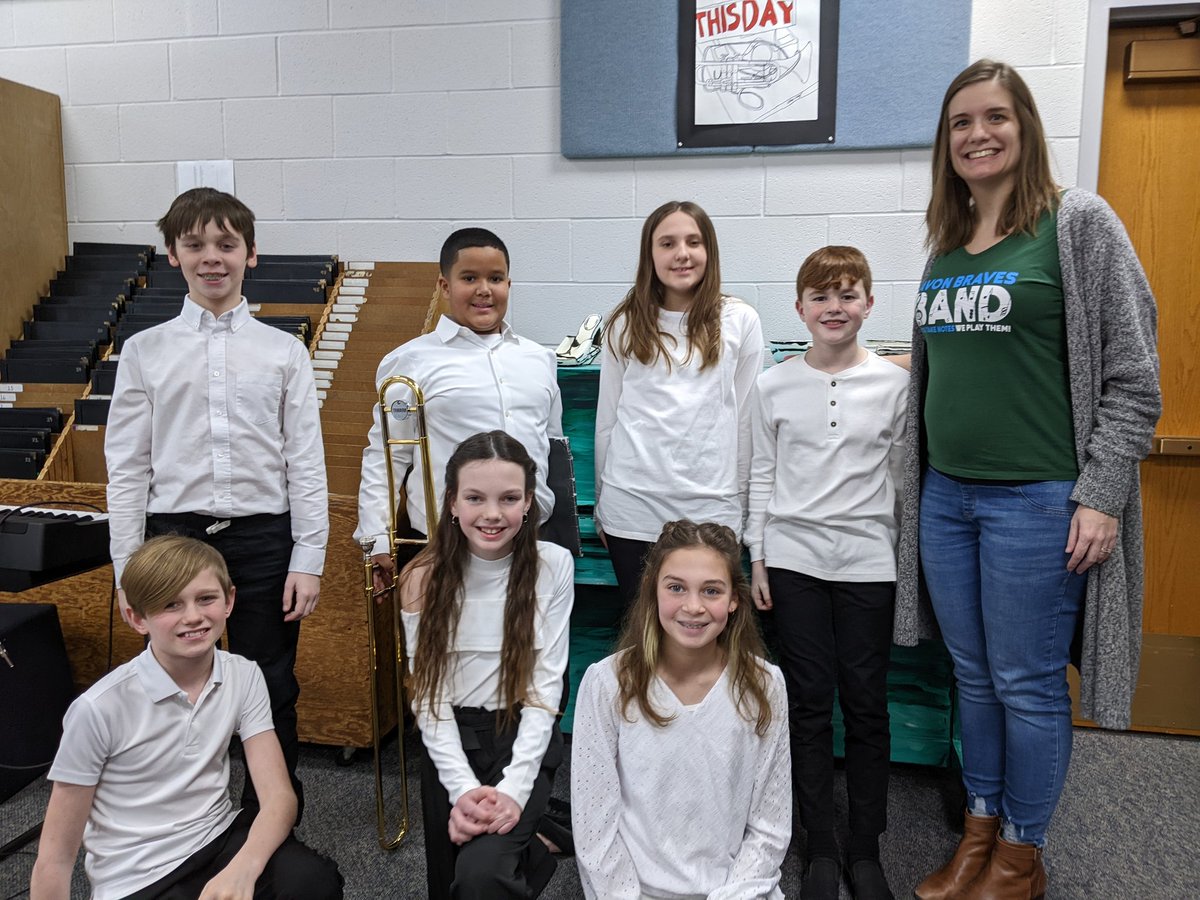 MusicAvon's tweet photo. Our Avon 5/6 Braves Musicians are concert ready!  It's their first honor band festival and we are so so proud!! 🎉😊👏 @avon_central @CM_Ecklund @klevine6520 https://t.co/AauLZCJUXe