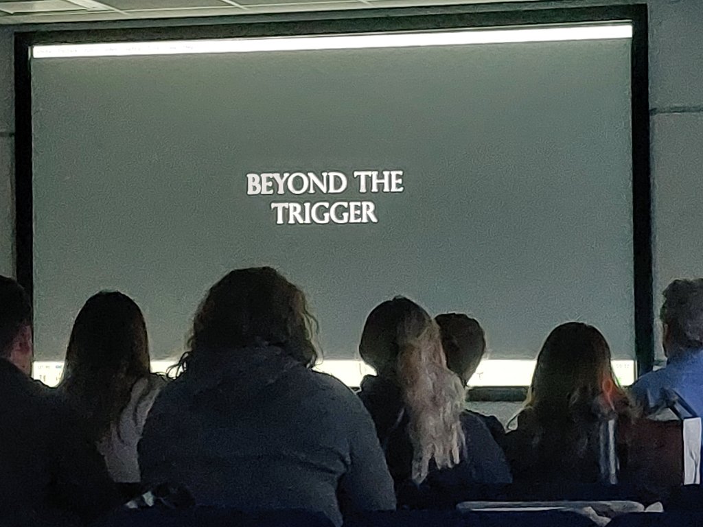 IntoTheWildPod's tweet photo. Superb afternoon with the students at @TrentUni as we watched #BeyondTheTrigger then discussed western conservation & how we view & judge other countries.
It's great to see students being so progressive with conversations like this. https://t.co/ejUSR1NFLM