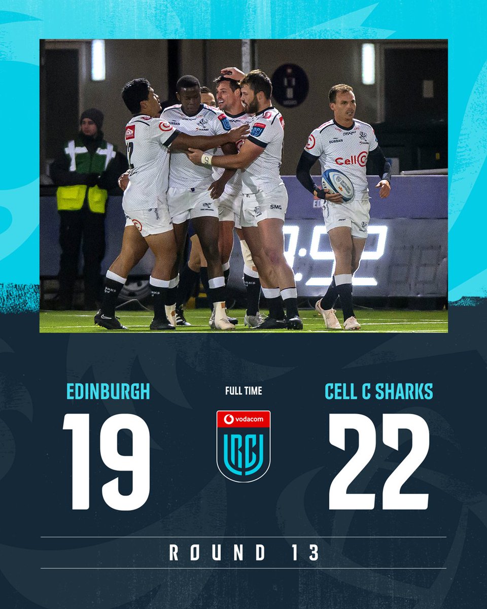 Gutsy performance from the Cell C @SharksRugby and they head home victorious. 🦈

@Vodacom #URC | #EDIvSHA