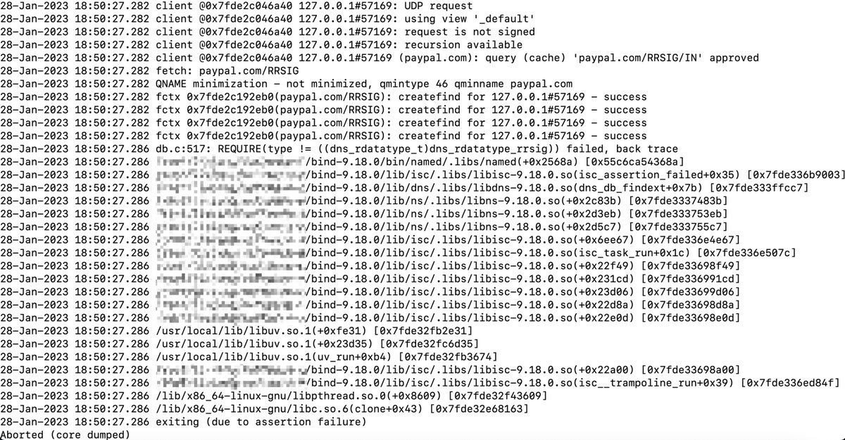 idealeer's tweet photo. never seen such an easy way to crash #BIND9 with a normal dns query, the config is not by default, though.
https://t.co/OgvktMY6En
@ISCdotORG #DoS #Vulnerability #HighSeverity https://t.co/uk21sRIQkB