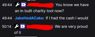 rhiebelle's tweet image. I love that @Twitch have their charity tool now, but PLEASE tell your staff not to go in to charity streams and put the streamer awkwardly on the spot like this while members of the charity &amp;amp; agency who organised the stream via @tiltify are in there

@TwitchUKI @TwitchSupport
