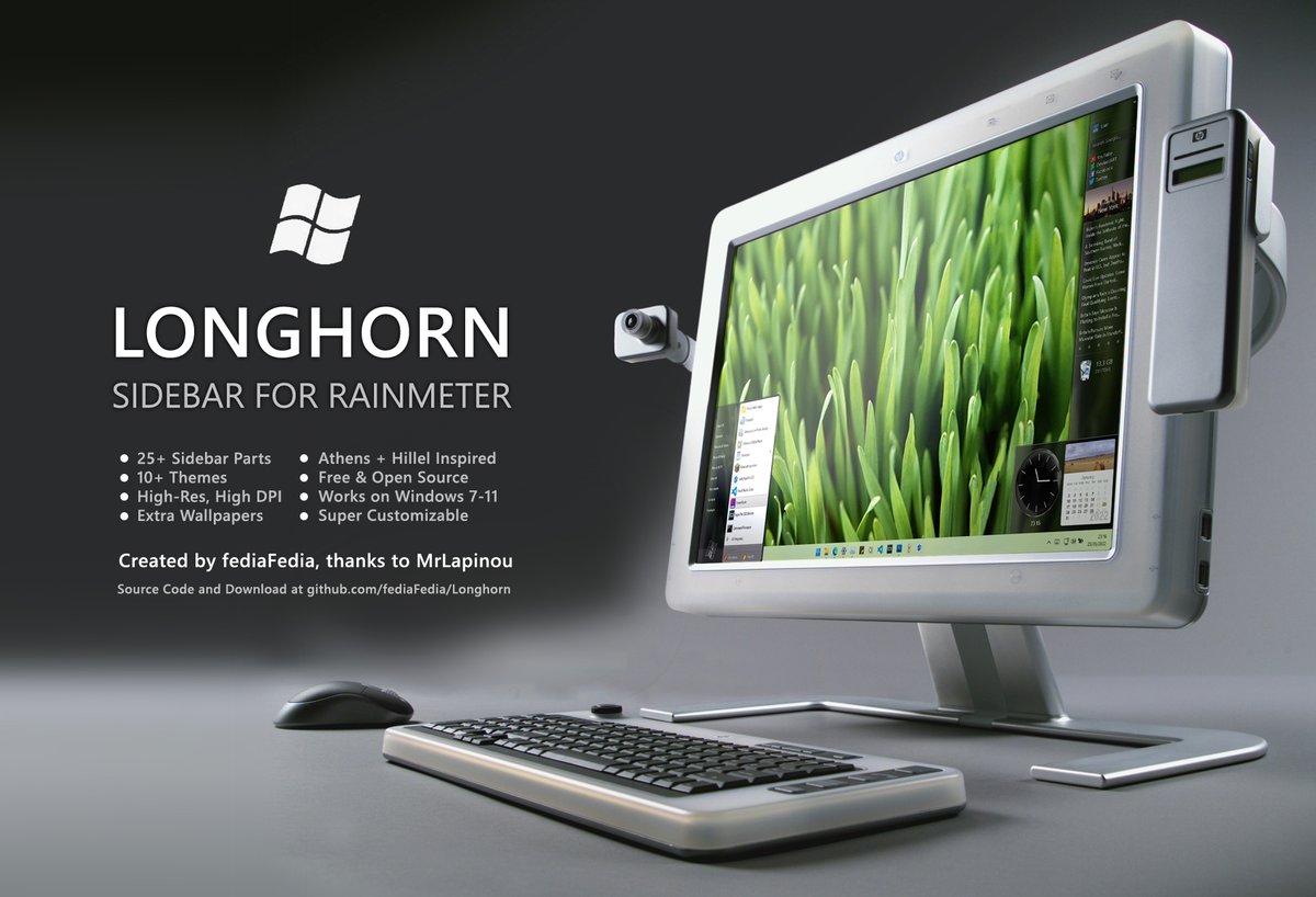 fediafedia's tweet photo. Longhorn Sidebar for Rainmeter (a year late but hey): https://t.co/NUugahknFl https://t.co/PFq1MWBXCL