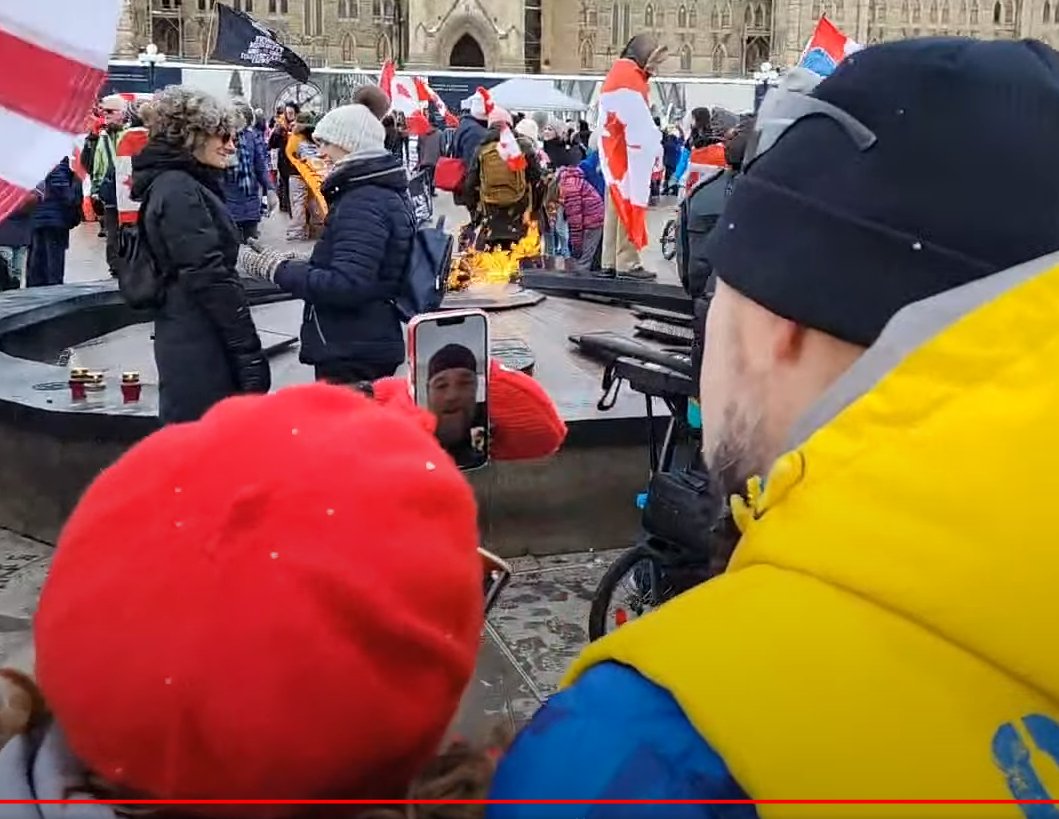 OccTranspo's tweet photo. Hey is Pat King supposed to be interacting with anyone at a convoy protest? @OttawaPolice #Ottawa https://t.co/dlxRKq4BSR