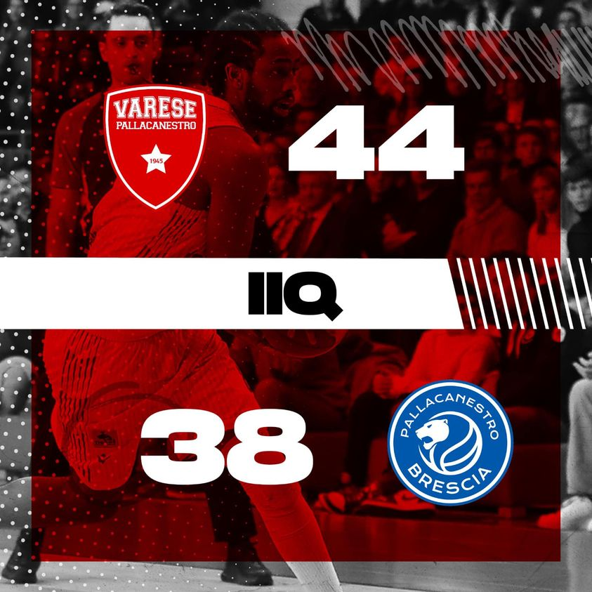 PallVarese's tweet photo. Chiudiamo il secondo quarto in avanti ✌️ Continuiamo così 💪
#VarBre #NoiSiamoVarese https://t.co/2UiF4WmfyB