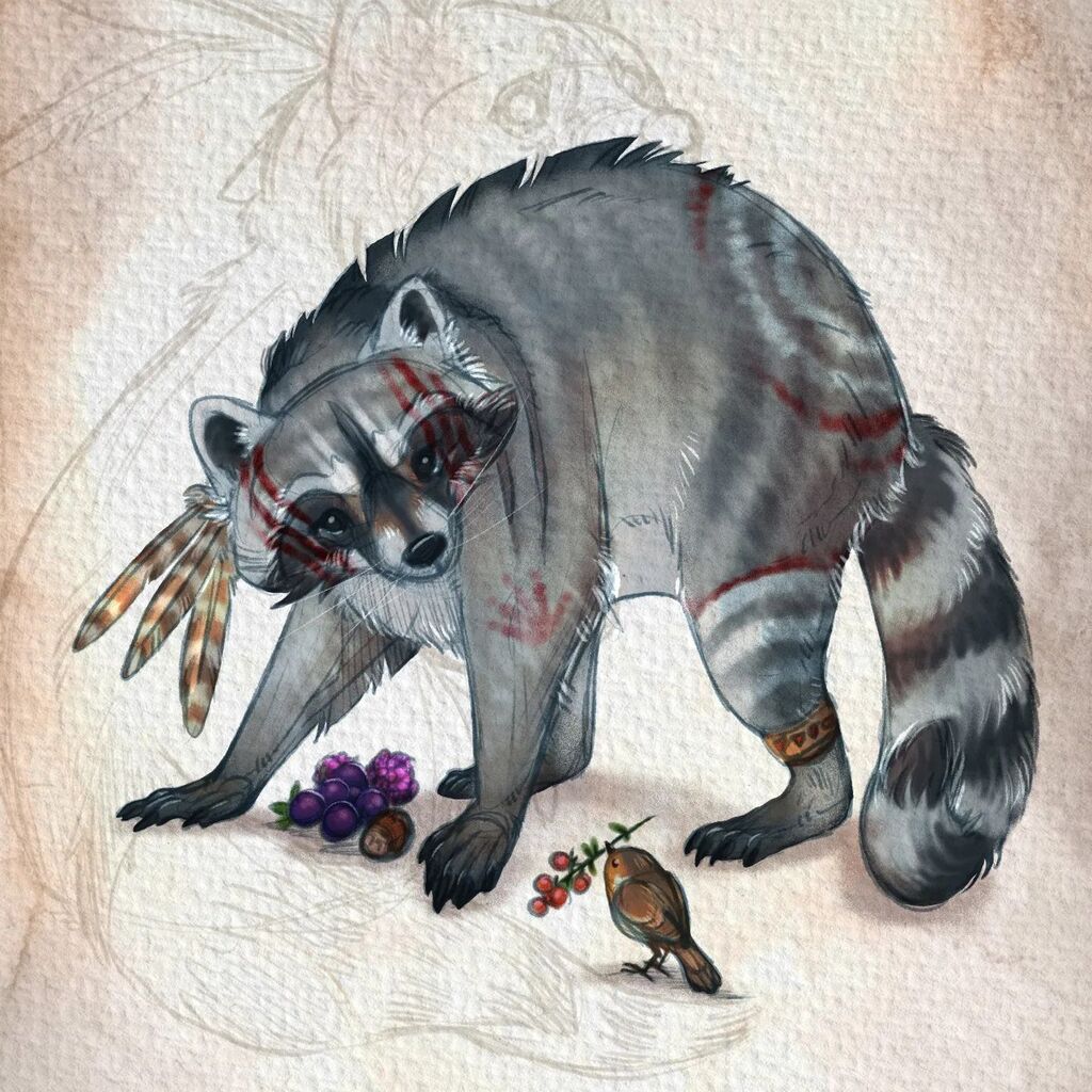 🦝 Azeban 🦝
Don't mind him, just a friendly trickster willing to get some food

#creatuanary2023 #creatuanary #azeban #raccoon #nativelegend #nativeculture #sketchbook #sketch #trickster instagr.am/p/Cn-FPZYK7Me/
