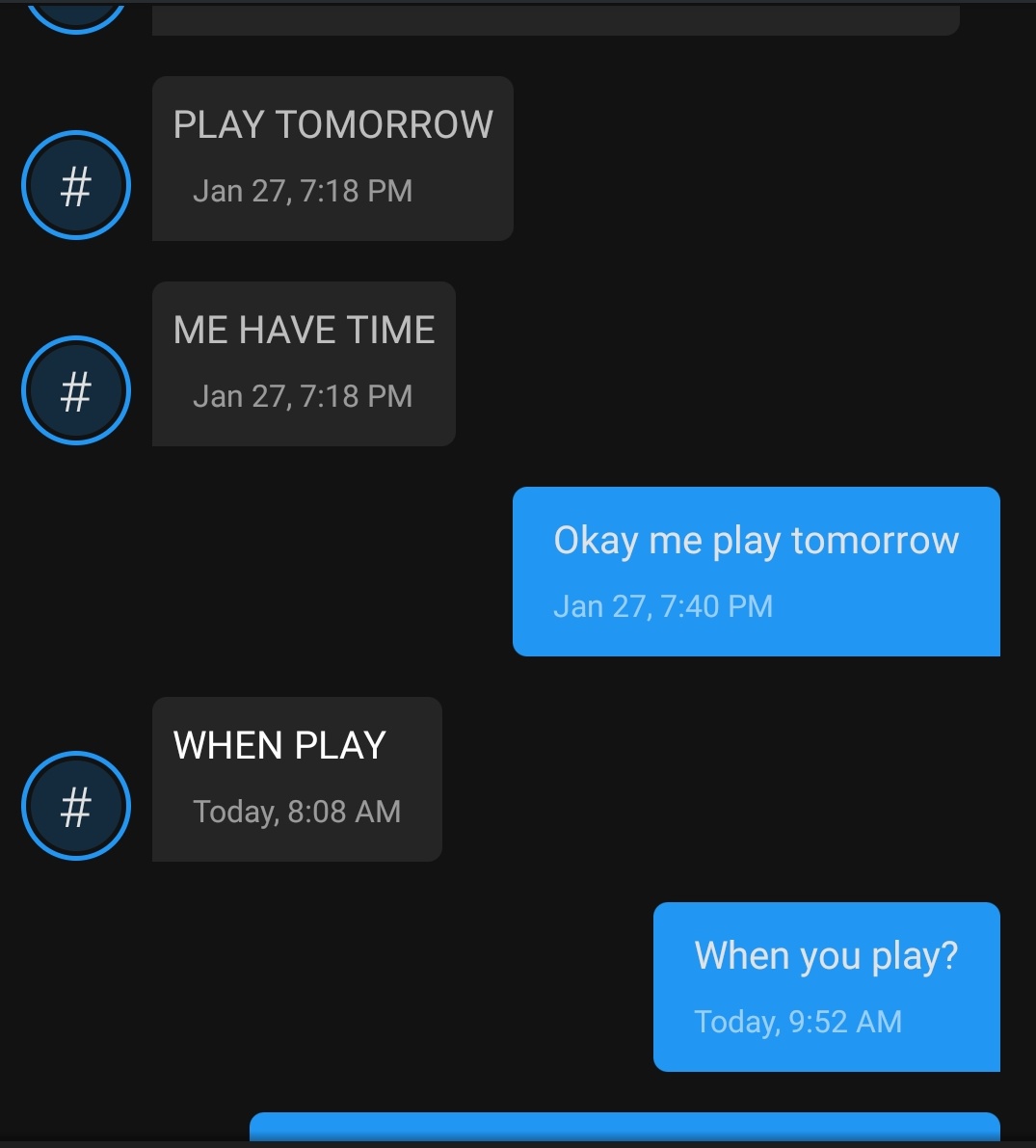 Mattadoge's tweet photo. Average conversation between me and my sister. https://t.co/hwhOsXl9NS
