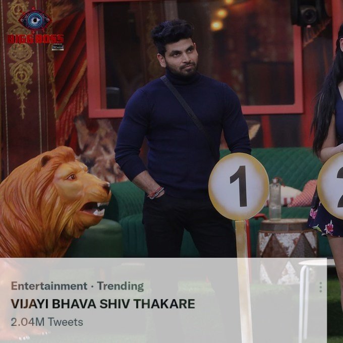 VasitaPavan's tweet photo. VIJAYI BHAVA SHIV THAKARE ❤

2 million+ tweets 
@ShivThakare9 👑
#ShivThakare𓃵 #BiggBoss16 https://t.co/zkGSSlsUrV