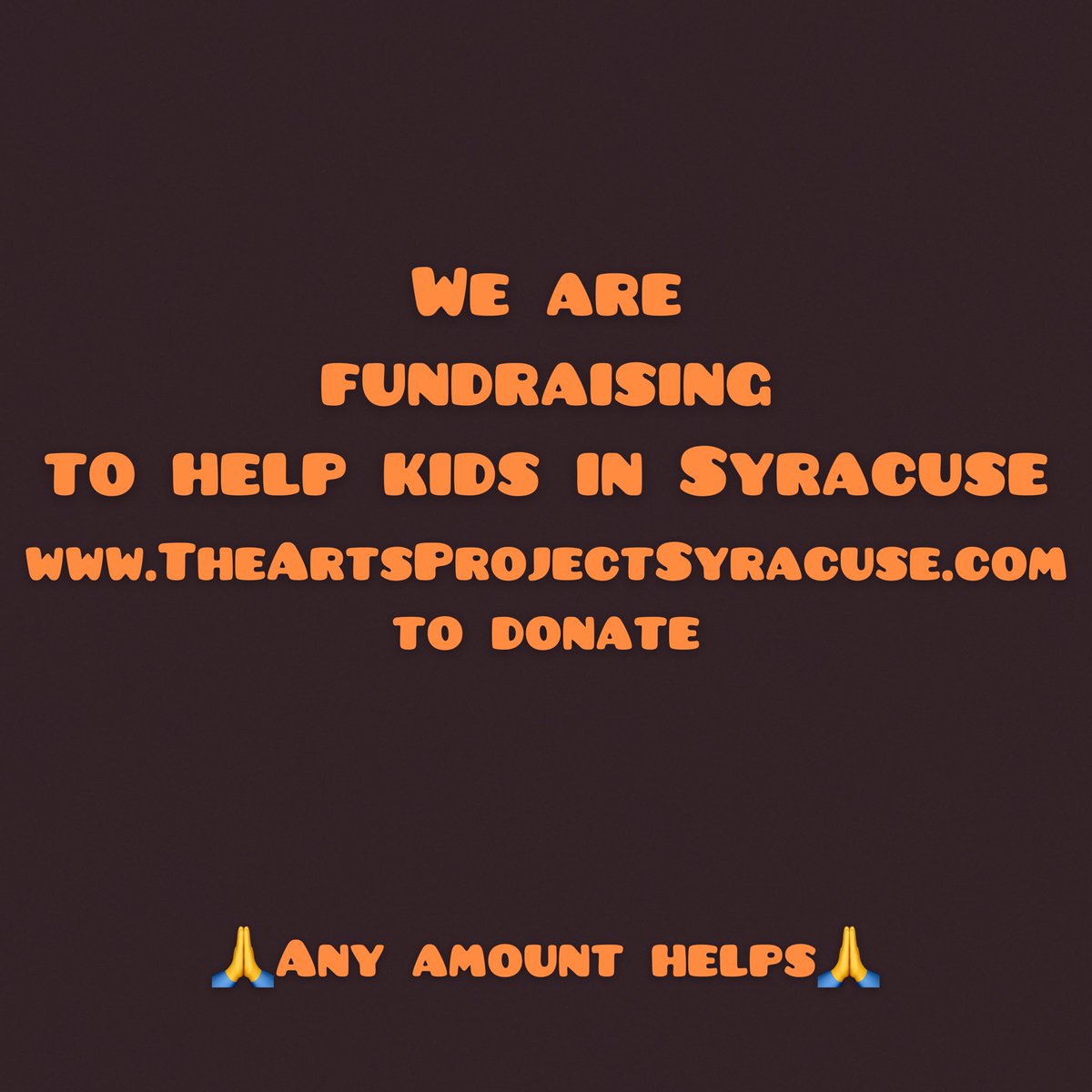theartsprojectsyracuse.com
We need your help
Thank you!