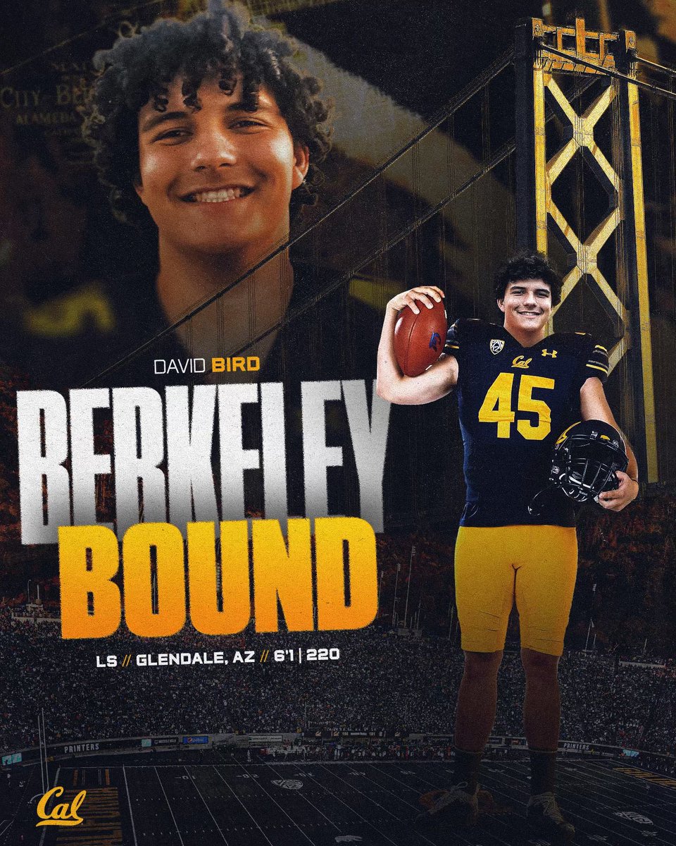 Super exited to announce that I’m 100% committed to <a href="/CalFootball/">Cal Football</a>!!!Huge thanks to @mikeb_cal and coach Wilcox for this amazing opportunity! #AZElite <a href="/CoachCole42/">Coach Cole</a>