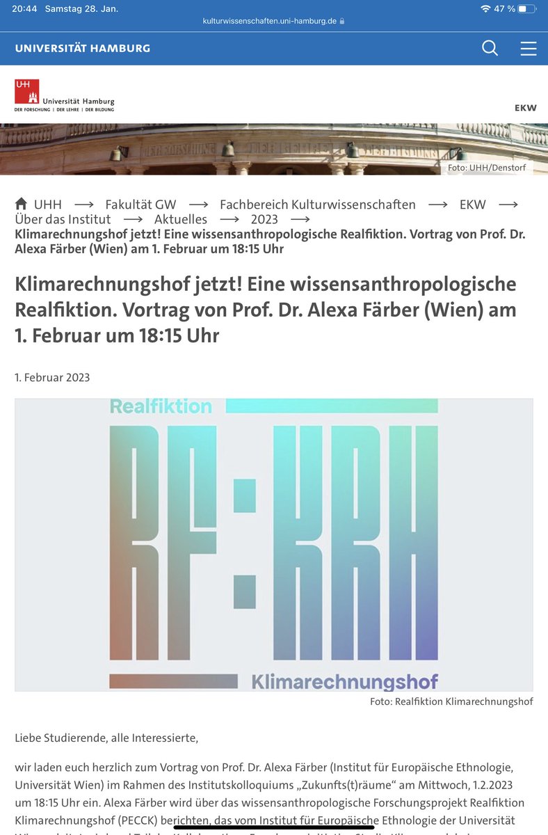 faerber_alexa's tweet photo. Was ist Pre-Enactment & was kann ethnographisches Arbeiten damit erreichen? Am 1.2. 18:15 Uhr stelle ich das Projekt @FWF_at „#Realfiktion #Klimarechnungshof“ vor, online @unihh #MakingClimatePublic
#ClimateChangeKnowledge @Volkskundemuse https://t.co/9wYhGSHsrt https://t.co/nsUbKRiipo