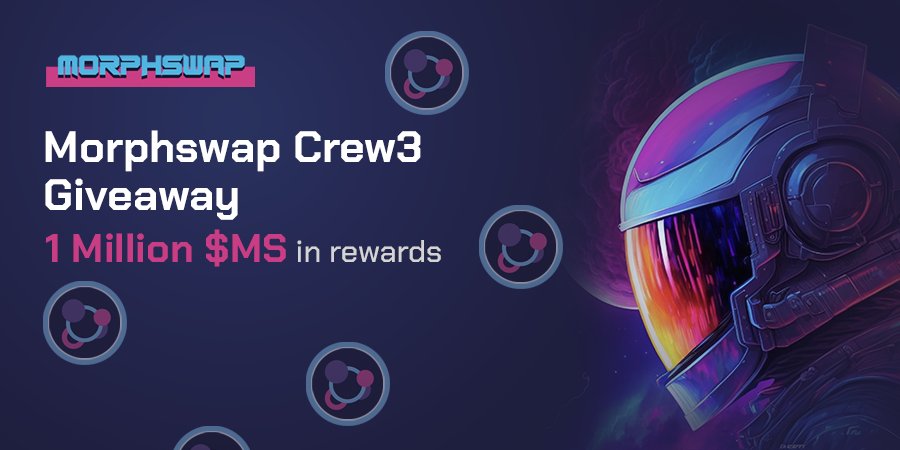 morphswap's tweet photo. 🪐 Embark on an exhilarating and profitable space journey to the top of the leaderboard by joining Morphswap's #Crew3xyz site and tackling thrilling daily quests and quizzes!!

⚡ 1M $ms tokens in rewards!! ⚡

#Giveaway #token #btc #Polygon
@crew3xyz

https://t.co/2HwkLCVRZg https://t.co/rCgPwvdwXZ