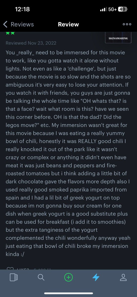johannaramm's tweet photo. thinking about this skinamarink review https://t.co/SPk5n11lpI