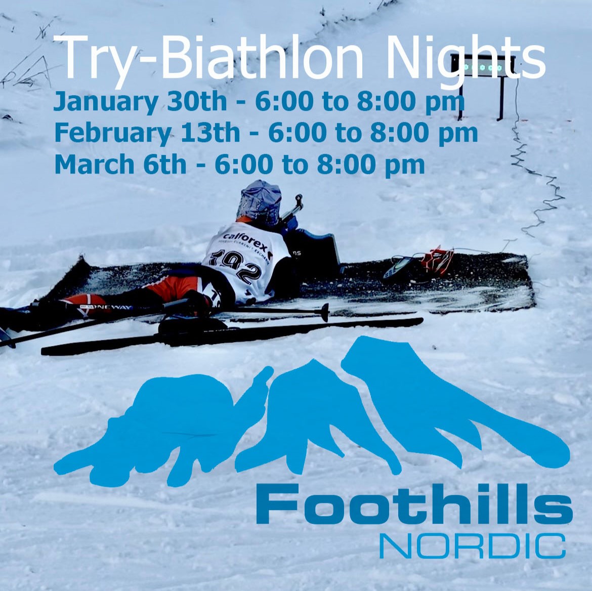Biathlon is a sport that combines cross-country skiing and rifle shooting. FNSC is providing an opportunity to try out biathlon this winter for athletes 7 to 14. Register for one or all of the sessions docs.google.com/forms/d/e/1FAI…

Learn more foothillsnordic.ca/program/biathl…