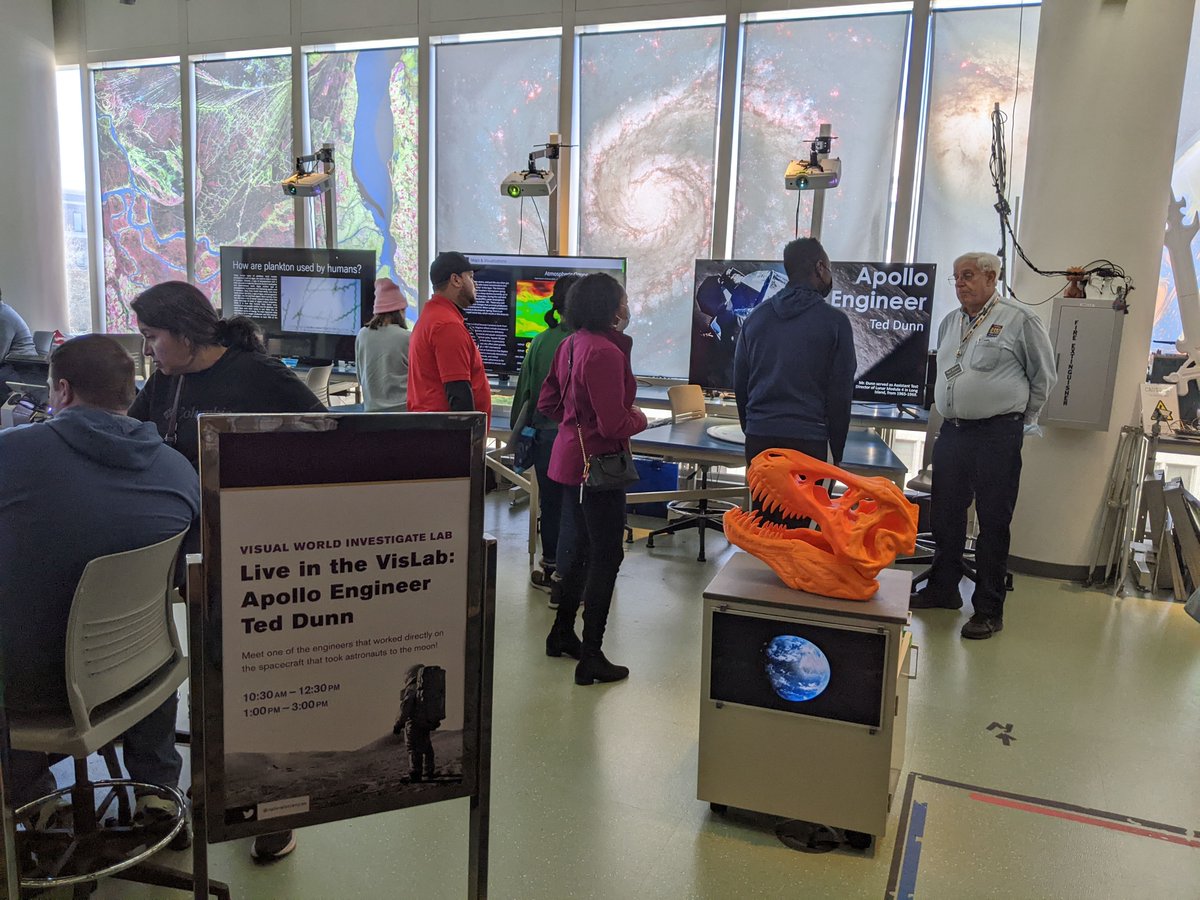 MatthewLFaerber's tweet photo. It's Astronomy Day here the NC Museum of Natural Sciences! The VisLab's special exhibit/guest is it's long-time volutneer Mr. Ted Dunn, a former Apollo Engineer that worked on LM-4! #atronomy #museum @naturalsciences #apollo https://t.co/GvJQi5NH8q