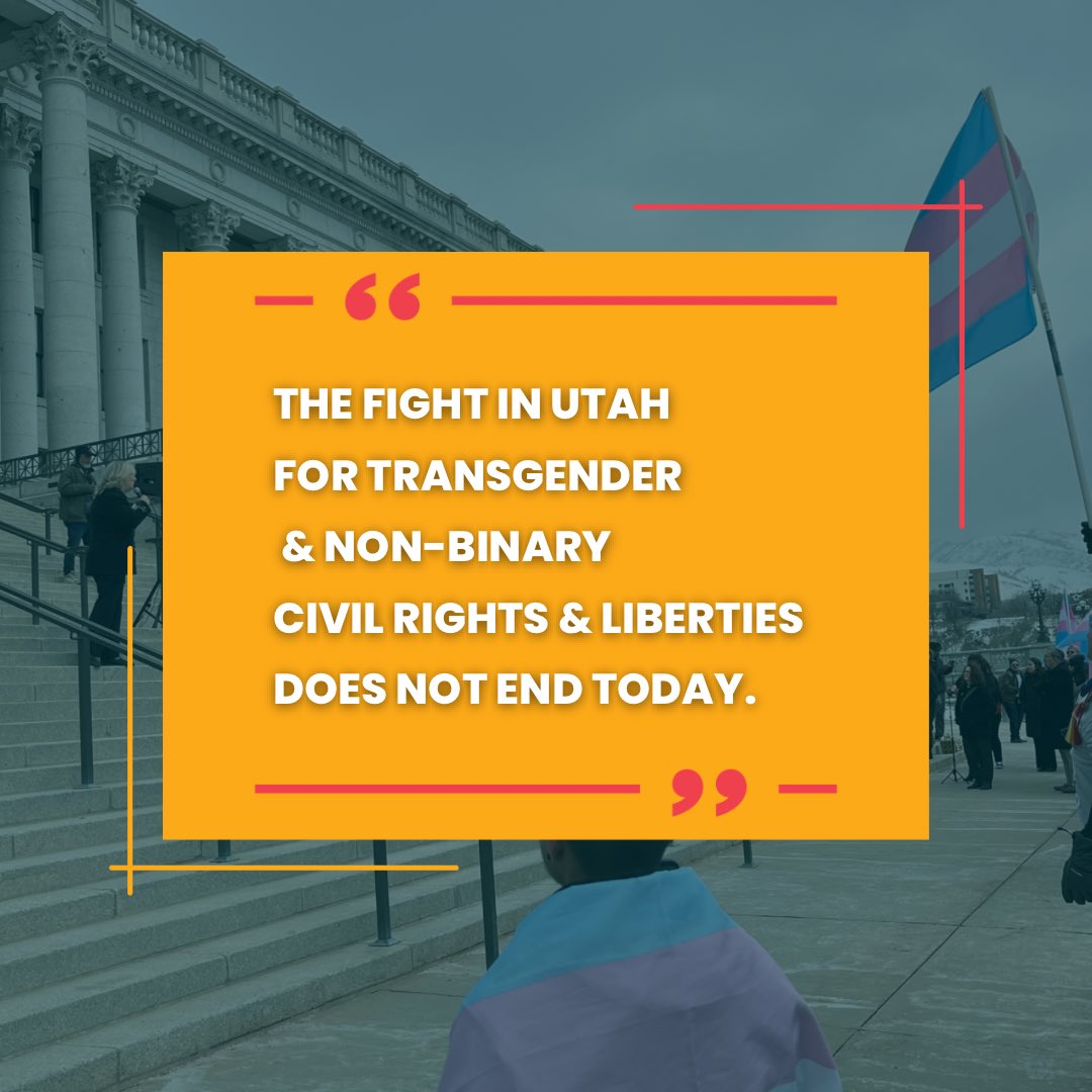#Update, <a href="/GovCox/">Governor Cox</a> signed S.B. 16. 

Trans kids are kids — they deserve to grow up without constant political attacks on their lives and health care; we will defend that right. We see you. We Support You. #transkidsmatter