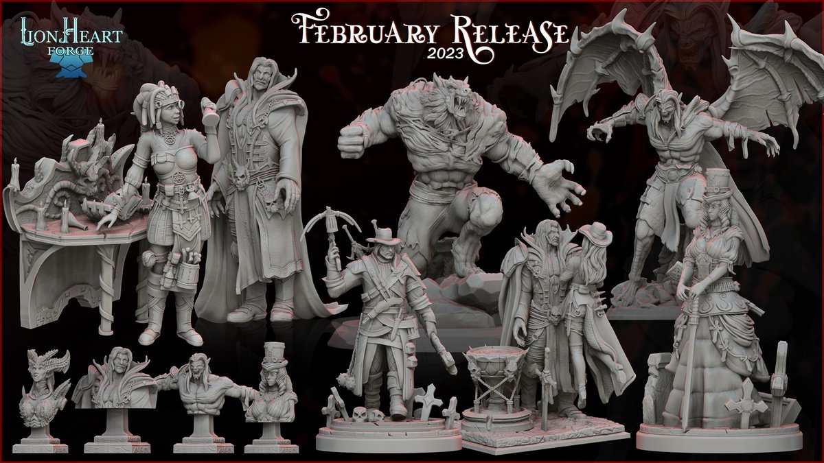 lionheartforge's tweet photo. February preview!
https://t.co/HhFQ8KhUz8 

#patreon
#3dprinting
#miniatures https://t.co/sI8HcAWDyY