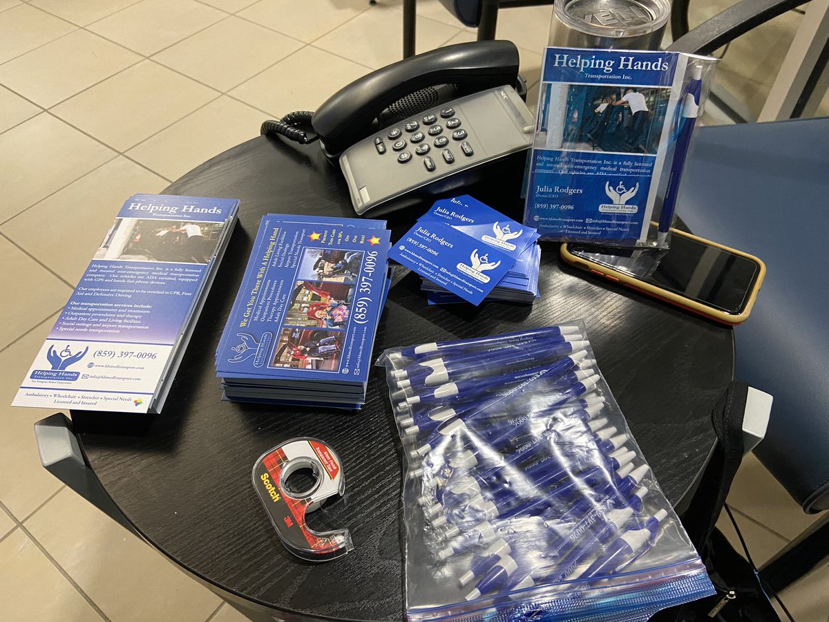 Promoting my company Helping Hands Transportation Inc of Kentucky.  Each first time customer gets a packet with a pen 🖊️ and a %50 discount on next ride.  #wheelchair  #needaride  #kentucky  #Transportation  #nemt  #wheelchairvan