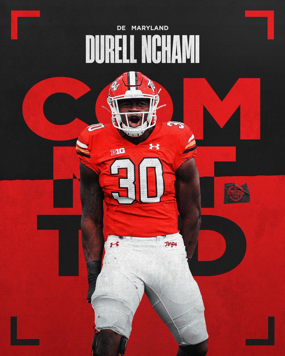 Best of Luck to @TerpsFootball Edge/LB Durell Nchami at the @NFLPA Collegiate Bowl. The Premiere College Football  All-Star Game.. #93 on the National Team. January 28 at the Rose Bowl, Pasadena, CA. #NFLPABowl  #Path2Pasadena #UMD2NFL 🐢🏈🏆